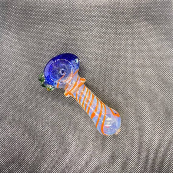 striped blue smoking pipe